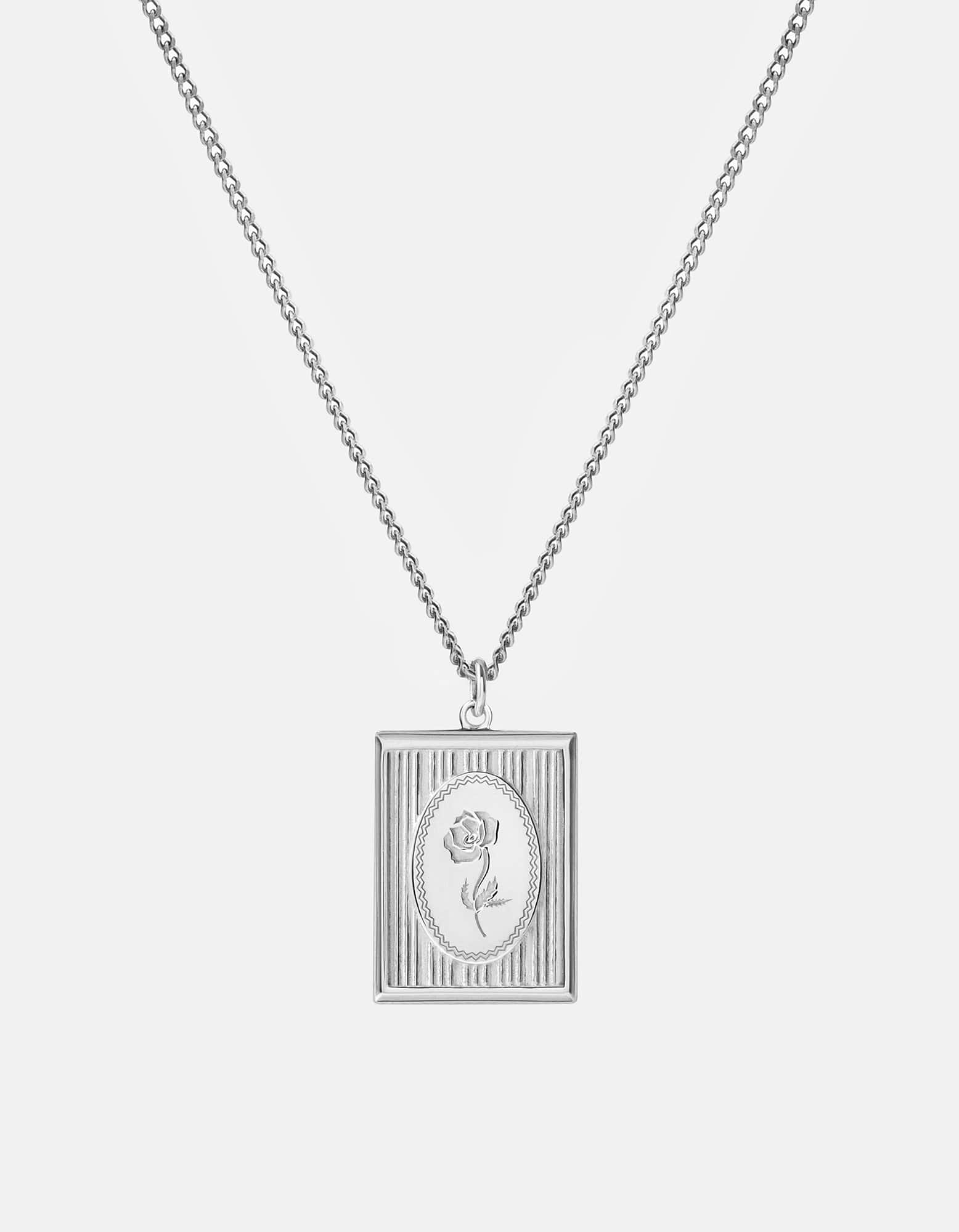 Elegant Poppy Flower Frame Necklace in Sterling Silver - Perfect for Women's Jewelry Gifts & Everyday Wear