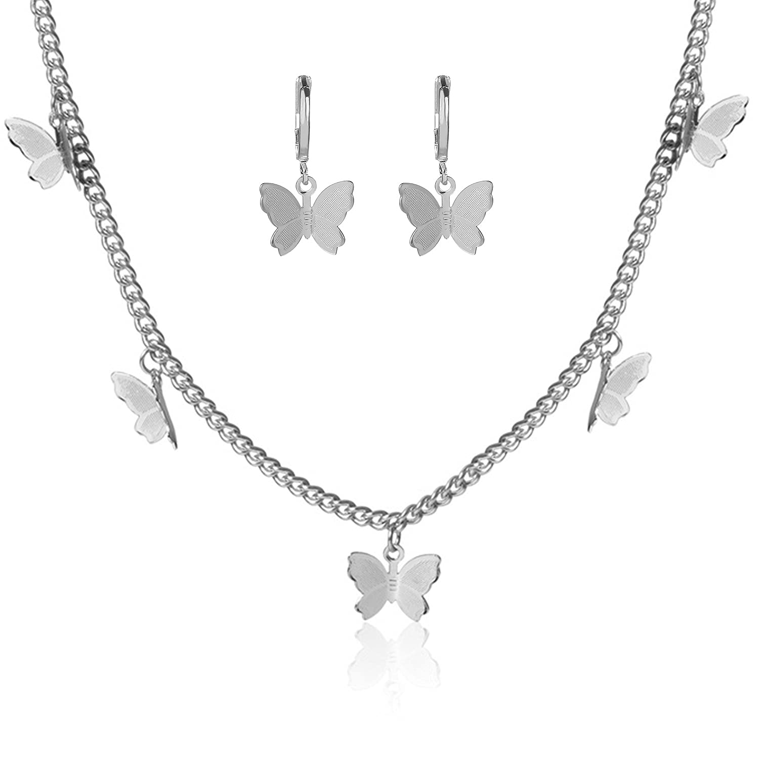 Butterfly Necklace & Earrings Set for Women - Elegant Jewelry Gift for Her - Perfect for Parties & Dating