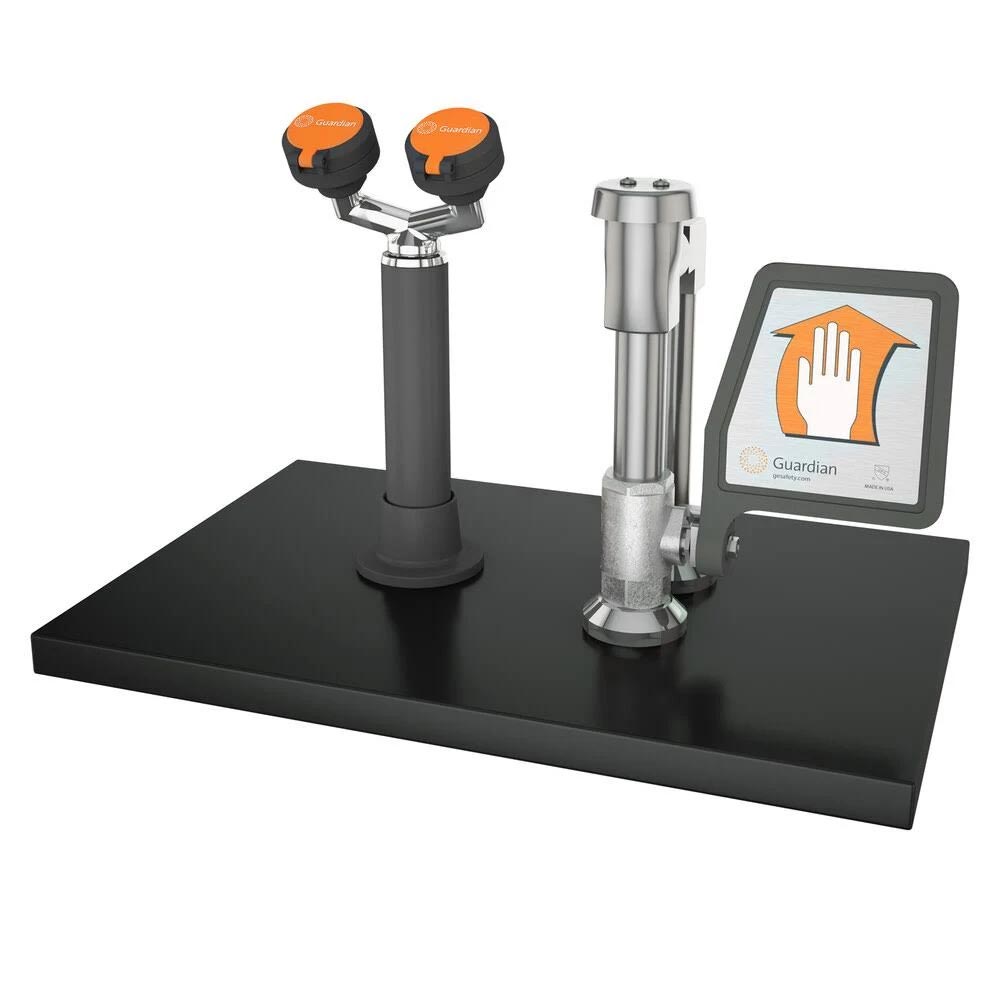 Guardian G5028VB Deck Mounted Emergency Eye Wash & Drench Hose Station - ANSI Compliant Safety Shower for Laboratories, Factories & Industrial Workplaces