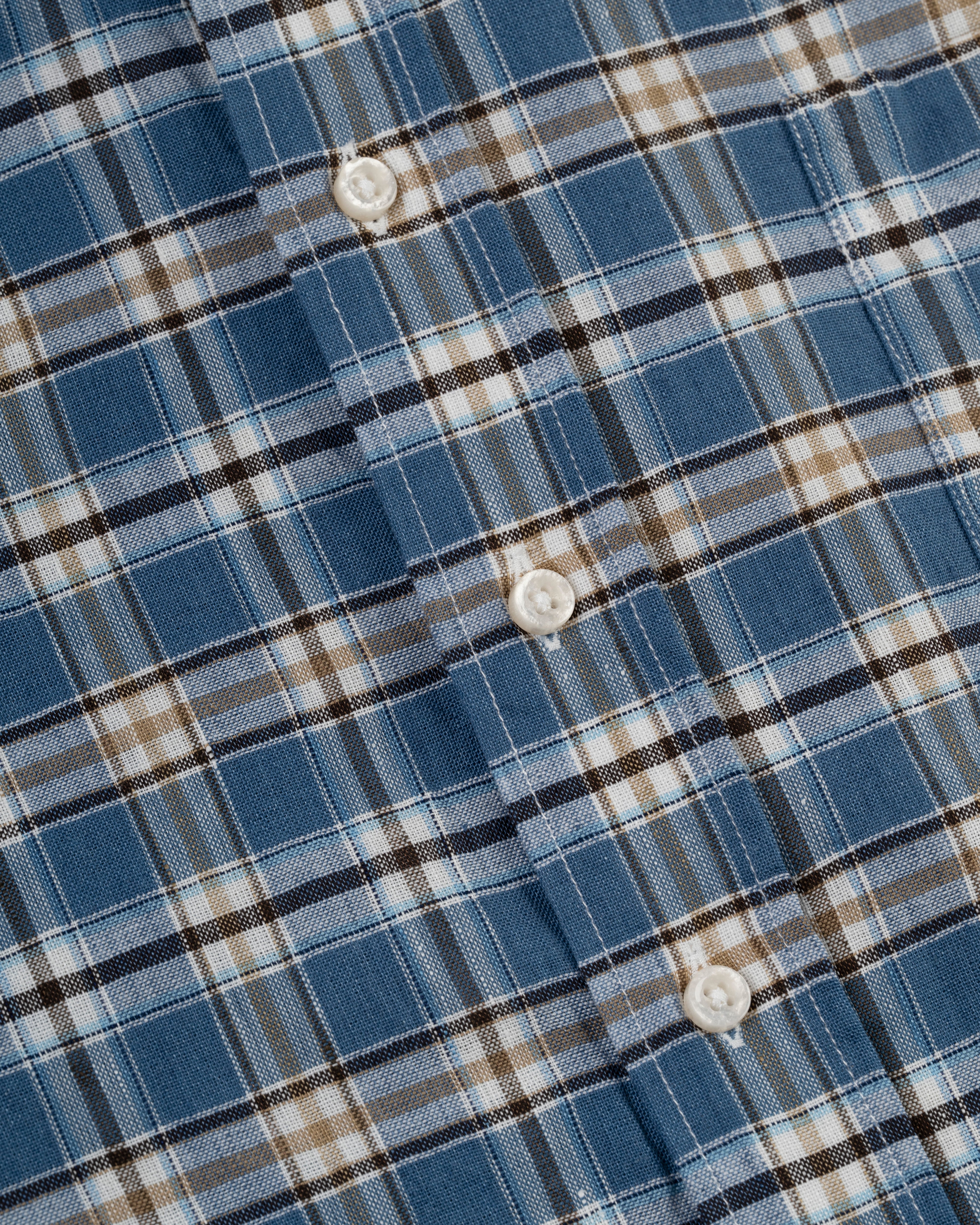 Men's Long Sleeve Linen Cotton Plaid Sport Shirt - Casual Button Down Shirt for Work, Outdoor & Travel