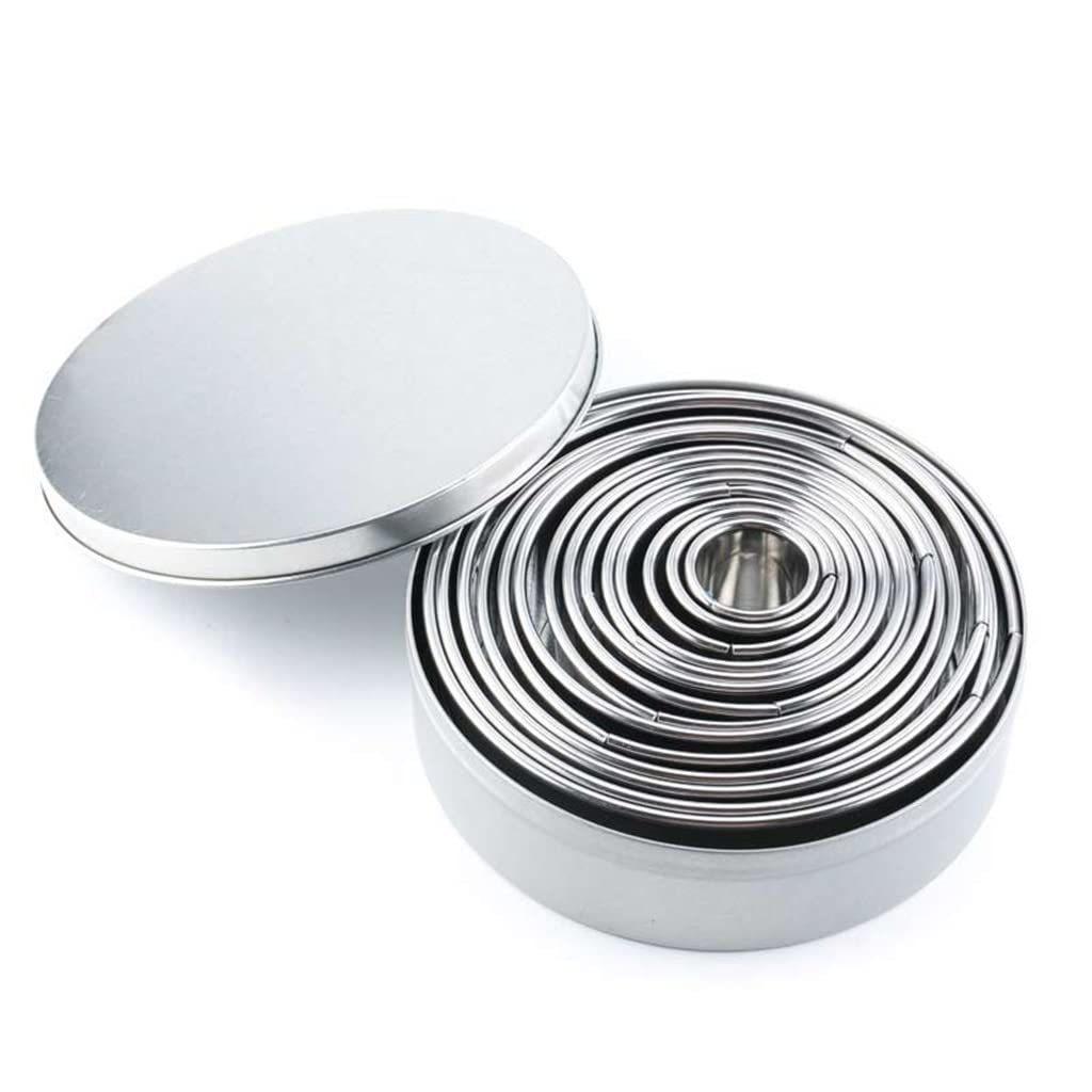 14Pcs Stainless Steel Mousse Ring Cake Molds - Professional Baking Tools for DIY Pastry, Dessert & Cake Decorating - Perfect for Home Bakers, Wedding Cakes, Birthday Parties & Holiday Treats