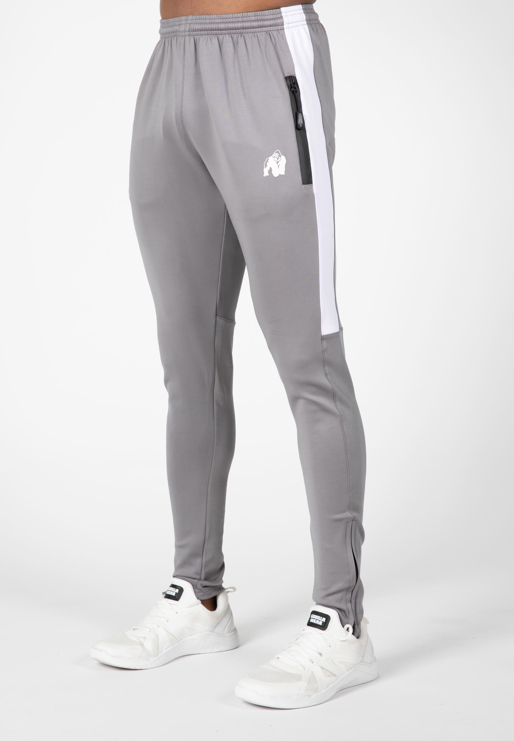 Benton Men's Athletic Track Pants - Light Gray Joggers for Running, Workout & Lounge - Comfortable Stretch Fit Sweatpants for Casual Wear & Gym