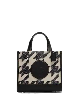 Coach Dempsey Tote 22 - Stylish Houndstooth Print & Signature Patch Handbag for Women | Perfect for Work, Travel & Everyday Use
