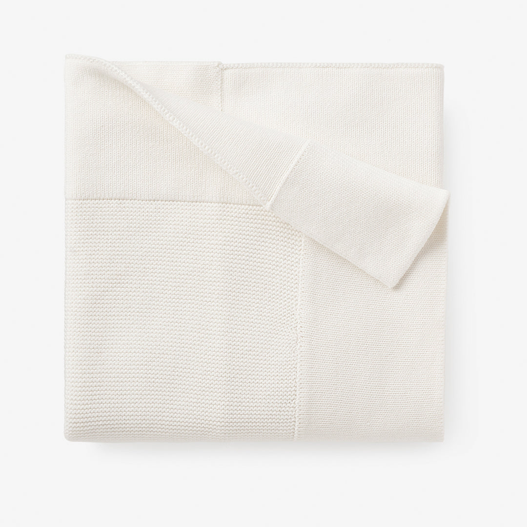Soft White Sofia & Finn Knit Baby Blanket - Cozy Handmade Knitted Blanket for Newborns, Infants & Toddlers - Perfect for Nursery, Stroller, Car Seat & Photo Shoots