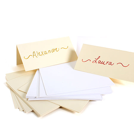 25 Elegant White Place Cards 10 x 10 cm - Perfect for Weddings, Parties & Formal Events