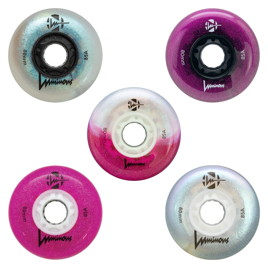 Luminous LED Inline Skate Wheels 80mm 85a Durometer - 4 Pack Glow Wheels for Night Skating, Rollerblading & Outdoor Activities