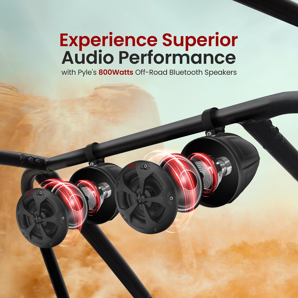4 Inch Waterproof Marine Speakers for Boats, ATV, UTV, Motorcycles - High Power Off-Road Audio for Outdoor Adventures