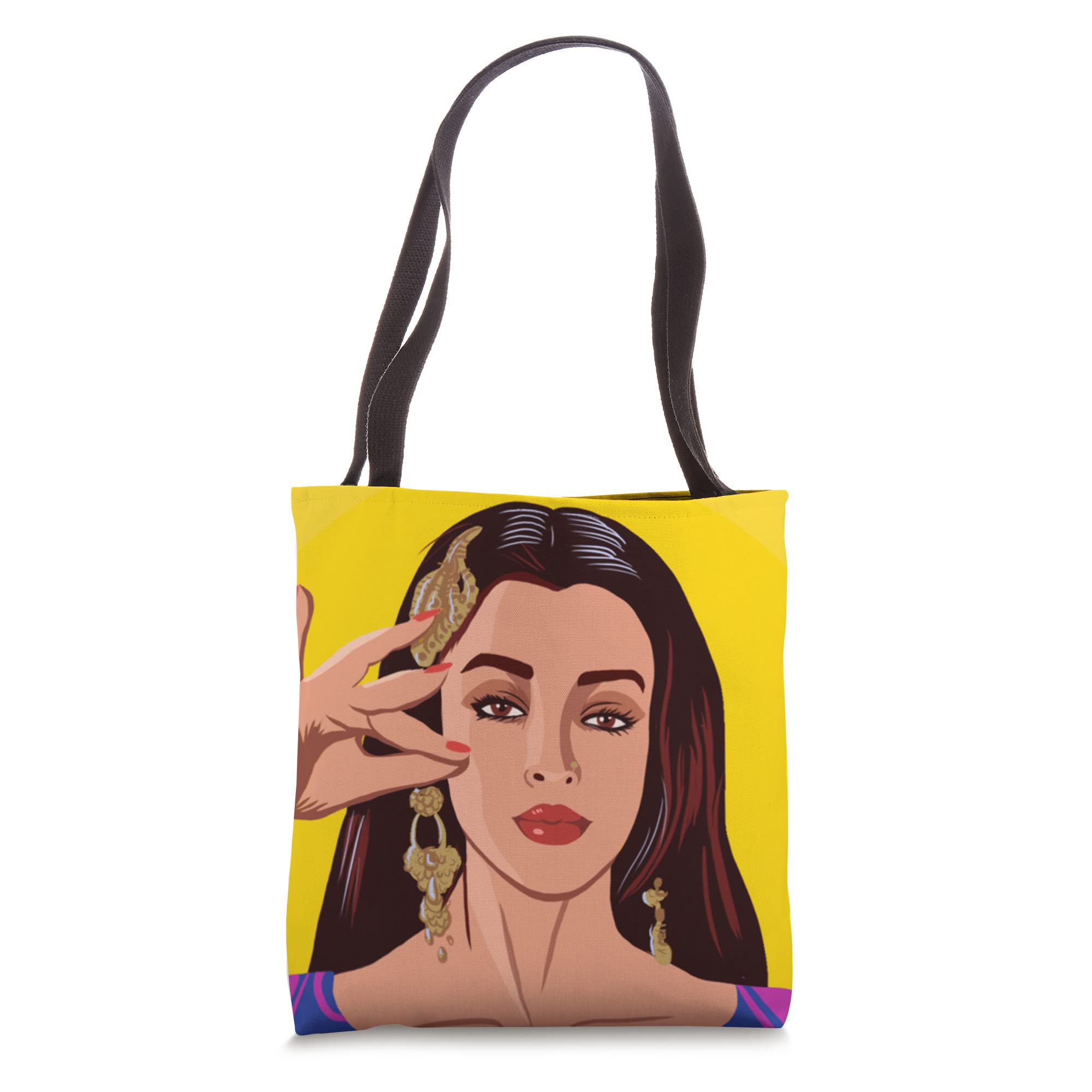 Stylish Kajra Re Tote Bag for Women - Fashionable & Durable Cotton Shoulder Bag - Perfect for Shopping, Beach, Work & Travel Accessories