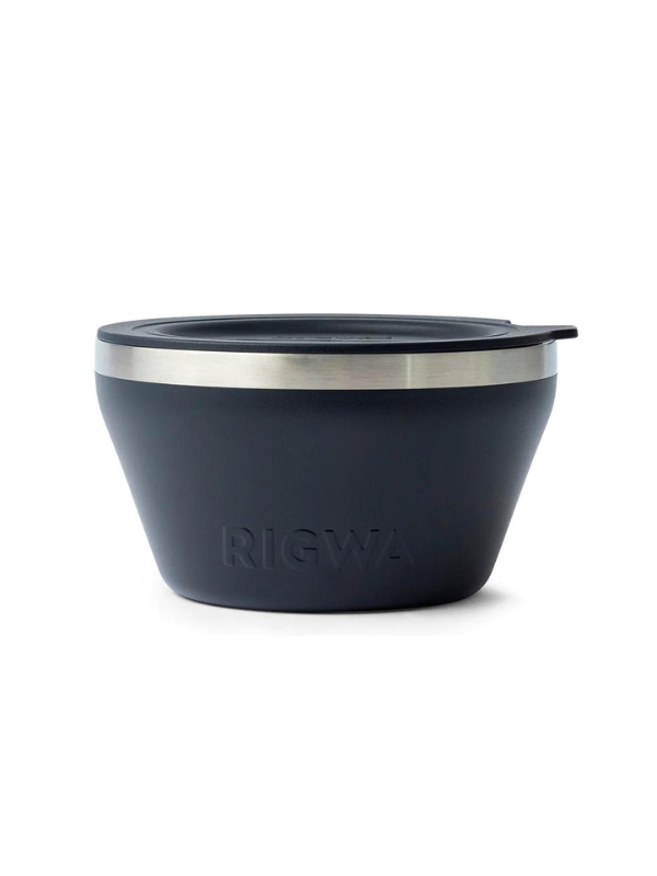 Rigwa 40oz Black Fresh Bowl - Large Durable Meal Prep Container for Salads, Soups & Healthy Eating - Perfect for Office Lunches, Picnics & Meal Prepping