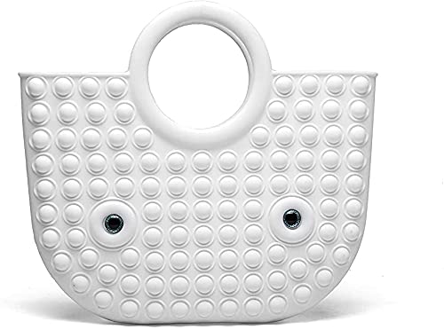 Euphrosy Pop Bubble Fidget Handbag for Women - Stress Relief Sensory Toy & Large Capacity Purse - White - Perfect for Anxiety Relief, Office, Travel & Daily Use