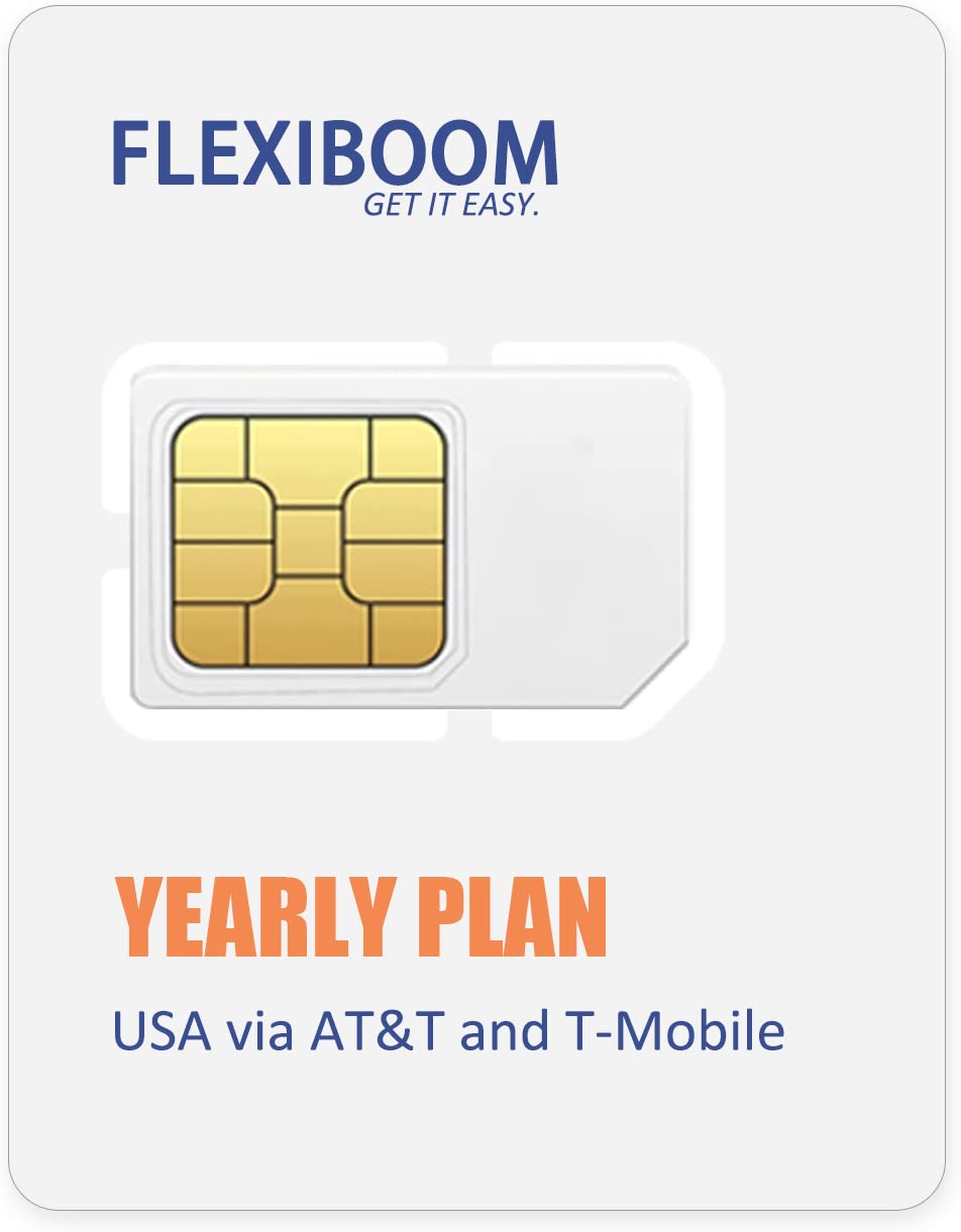 4G LTE Data Only SIM Card for Security Cameras - Yearly Plans | Compatible with AT&T & T-Mobile Networks | 3-in-1 SIM (Standard/Micro/Nano) | USA Coverage | Ideal for Home Security Systems & IoT Devices