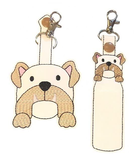 Bulldog Hand Sanitizer Holder & Lip Balm Holder - Portable Sanitizer Clip for Purse, Keychain, Backpack - Perfect for Gym, Travel, Office, and Everyday Use