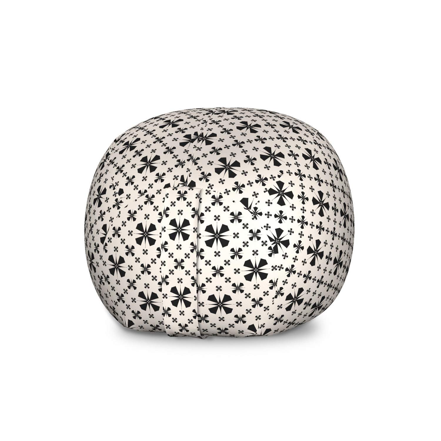 Ambesonne Abstract Storage Toy Bag Chair - Large Washable Stuffed Animal Organizer with Retro Geometric Patterns in Champagne Charcoal Grey | Perfect for Kids' Room, Playroom & Nursery Organization