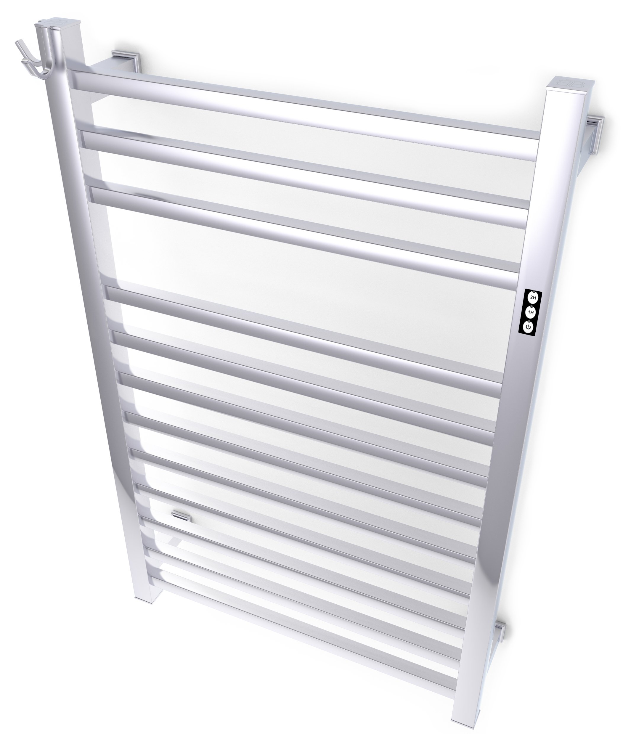Brandon Basics Brushed Stainless Steel Wall Mounted Electric Towel Warmer - Hardwired & Plug-in Options with Built-in Timer | Perfect for Bathrooms, Spas & Luxury Hotels