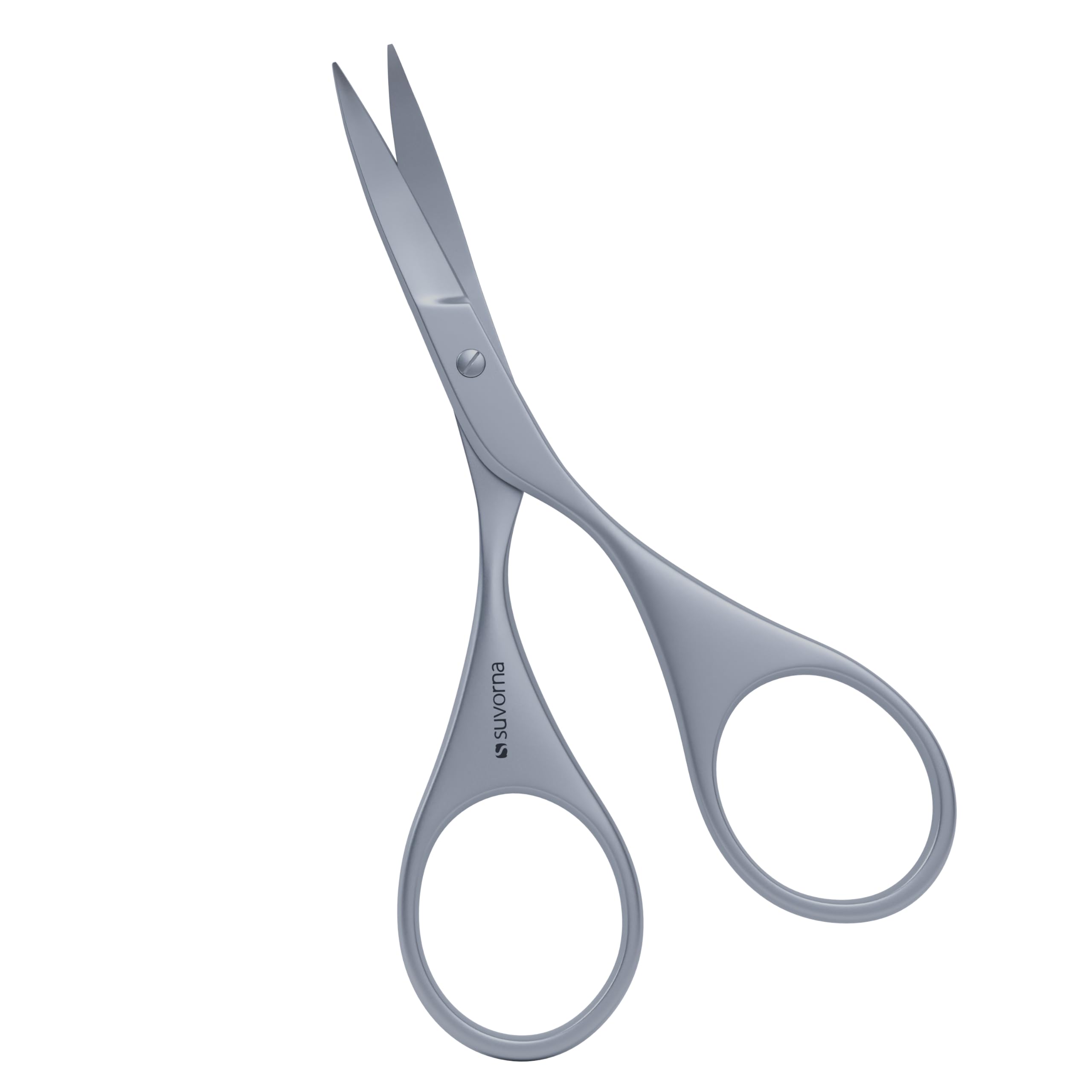 Premium Suvorna Ador Eyebrow & Facial Hair Scissors - Professional Curved Grooming Scissors for Beard, Mustache, Eyelash, Nose & Ear Hair Trimming - Ideal for Men, Women, Barbers & Home Grooming Kits | Perfect for Precise Eyebrow Shaping & Facial Hair Maintenance
