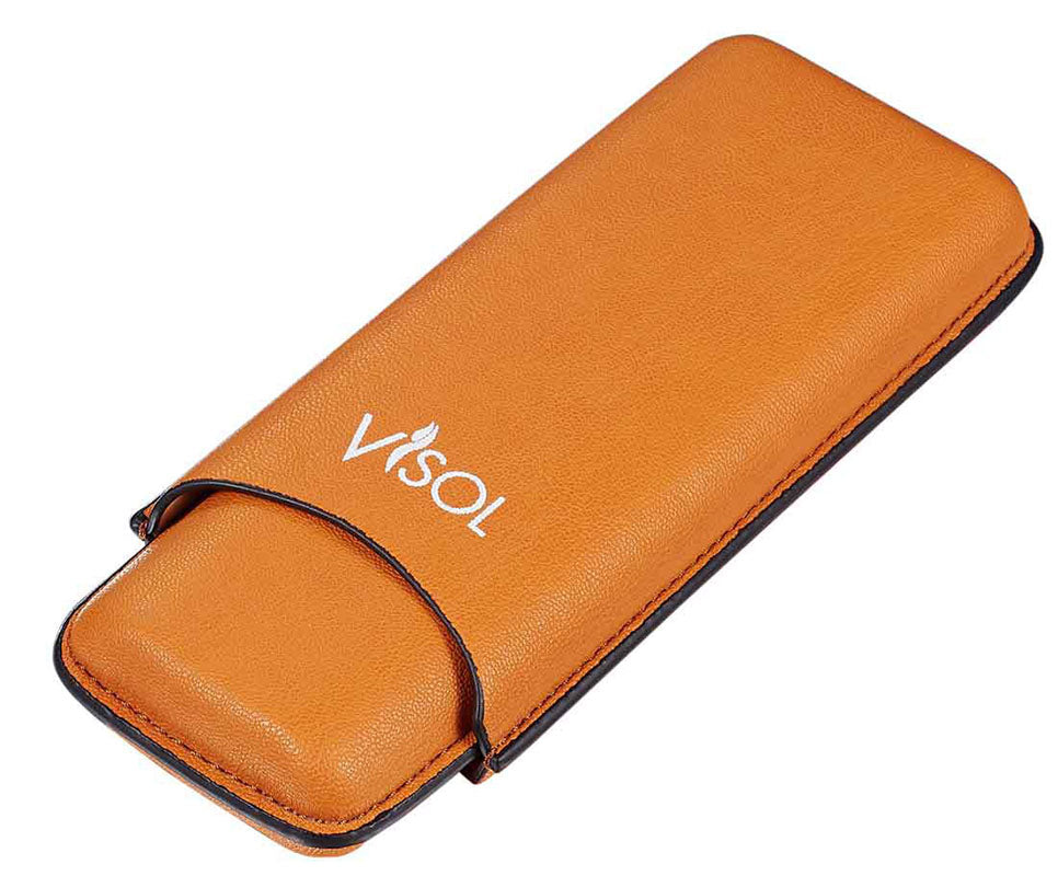 Premium Dakota Tan 60 Ring Gauge Cigar Case - Holds 2 Cigars Perfect for Travel & Outdoor Smoking Accessories