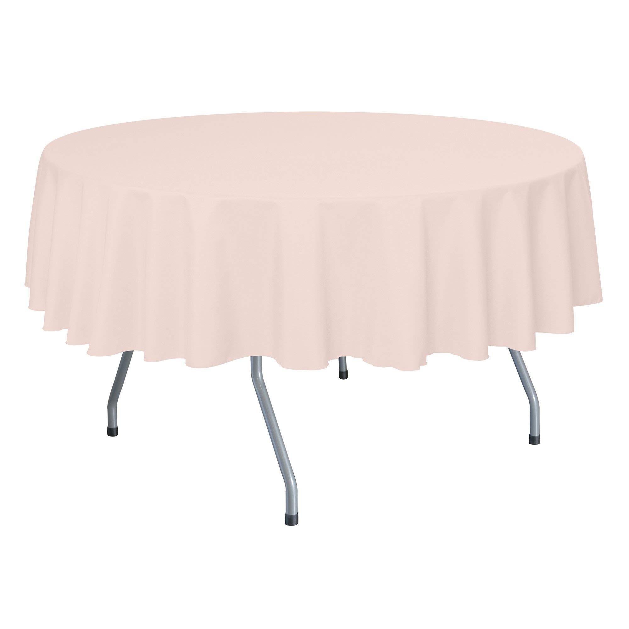 10 Pack 60-Inch Round Polyester Tablecloth - Wrinkle & Stain Resistant Linen-Like Table Cover for Dining, Parties, Weddings - Fits Tables Under 60