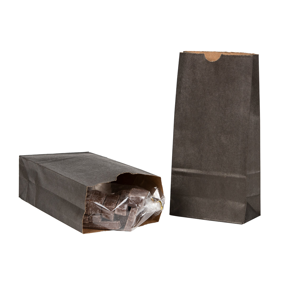 Premium Black Paper Bags 2 lb Capacity - 4.25