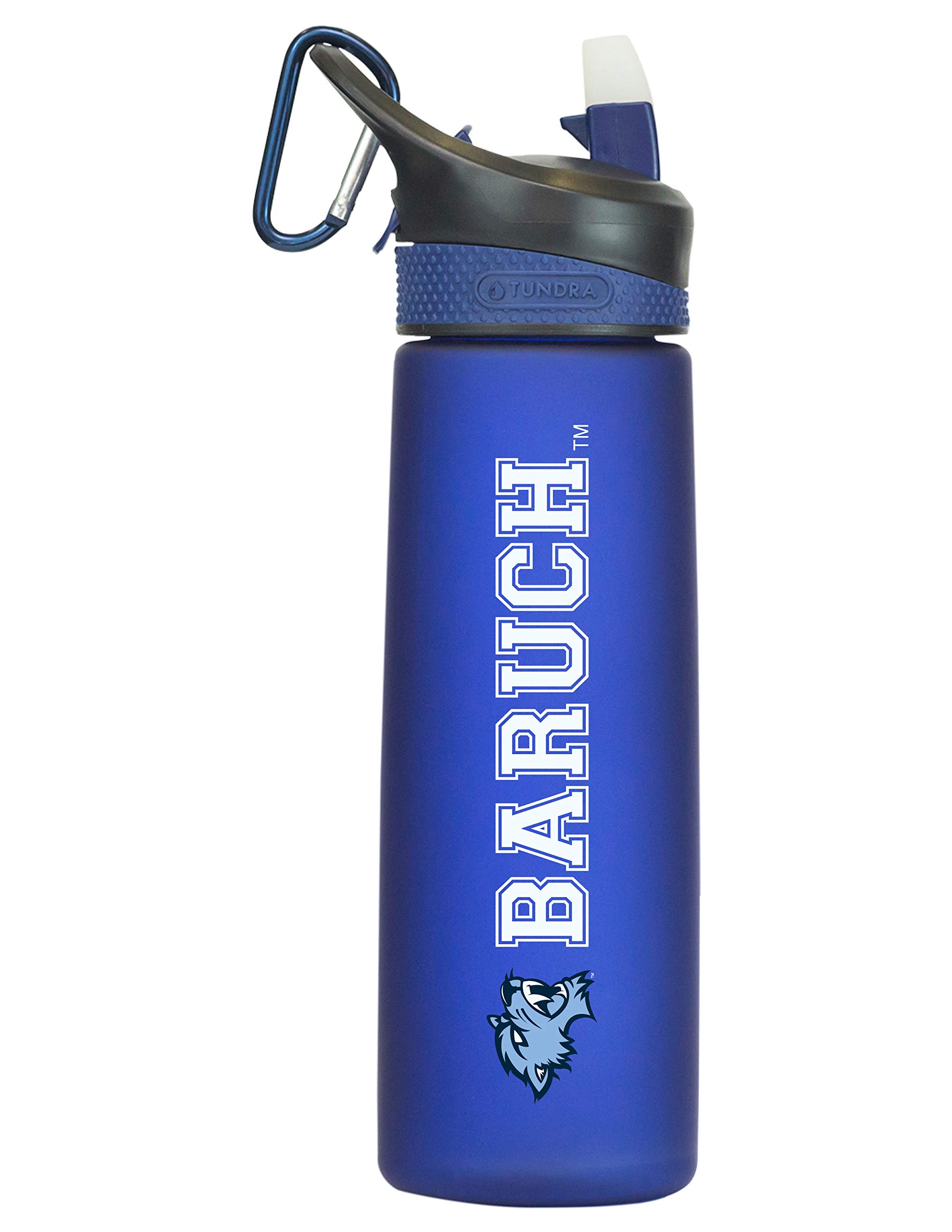 Baruch College Tritan Plastic Frosted Sport Water Bottle 24oz - BPA-Free Leak Proof Gym & Outdoor Water Bottle for College Students, Hiking, Workouts - Blue