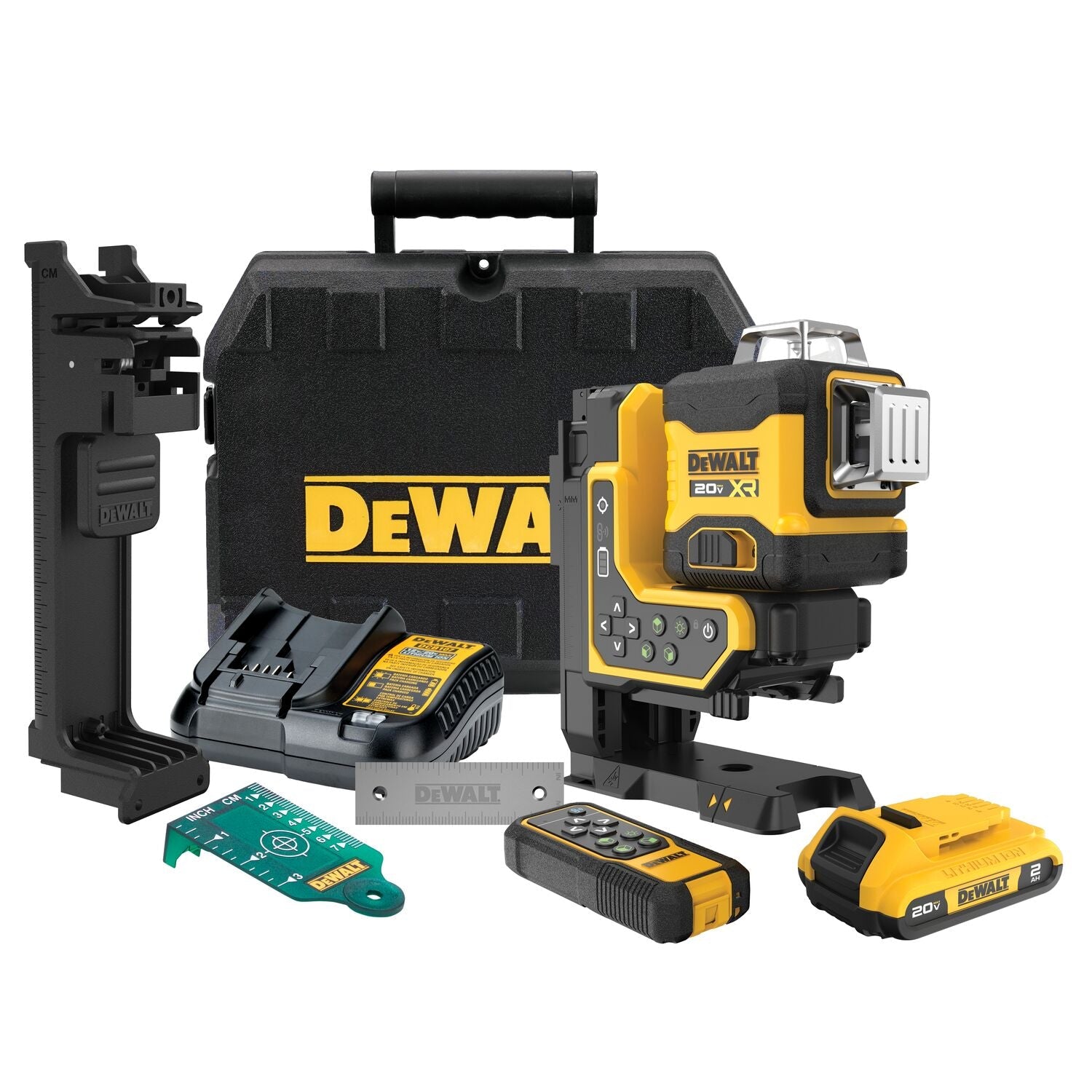 DEWALT DCLE34035D1 20V MAX XR Remote Control 360 Degree Line Laser Level Kit - Perfect for Construction, Remodeling, and DIY Projects