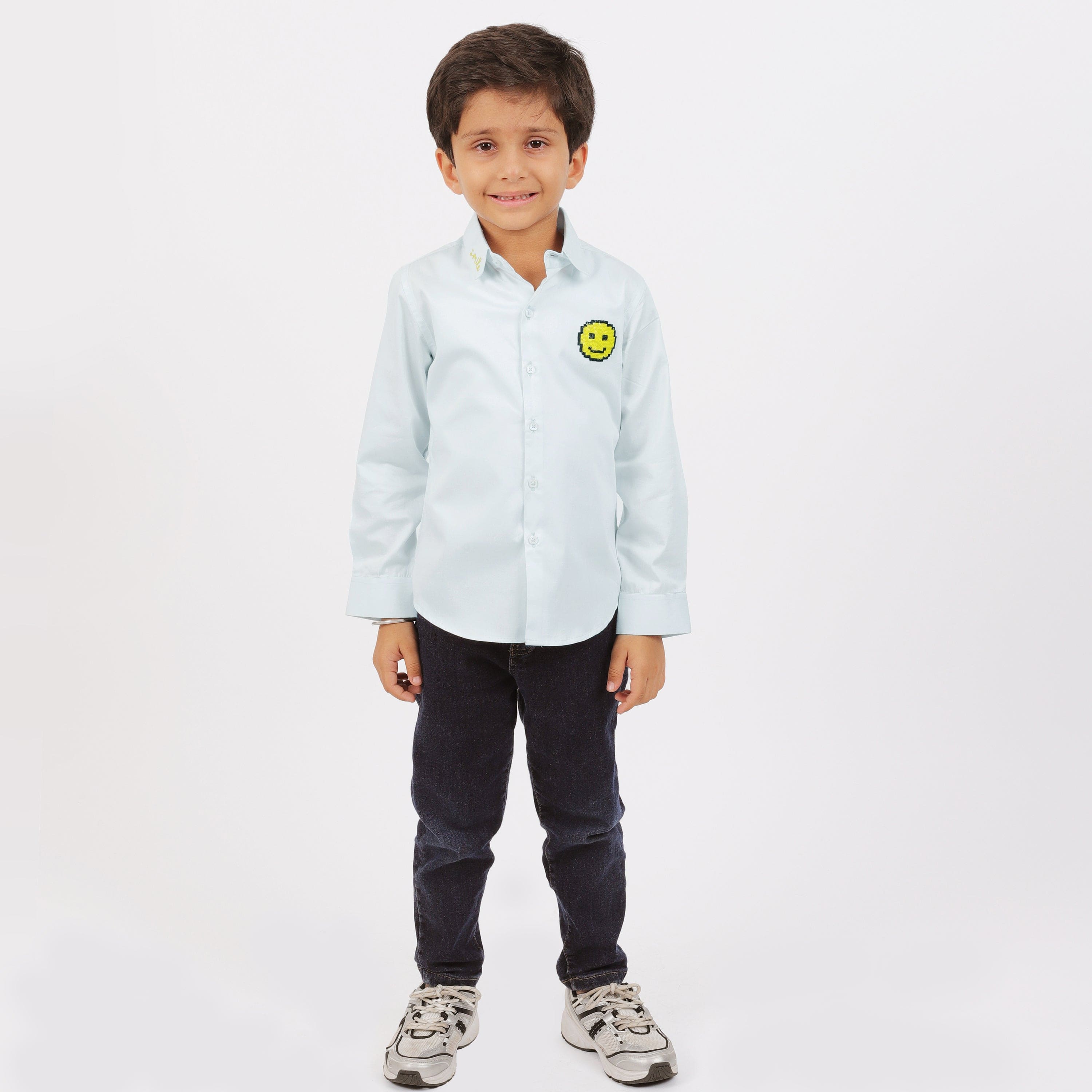 Smiley Face T-Shirt for Boys - Trendy Graphic Tee for Kids | Perfect for Casual Wear, School & Playdates