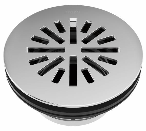 4-Pack Prefab Round Shower Drain Chrome BT051414 PC Brizo - Durable Bathroom Floor Drain for Modern Showers & Wet Rooms