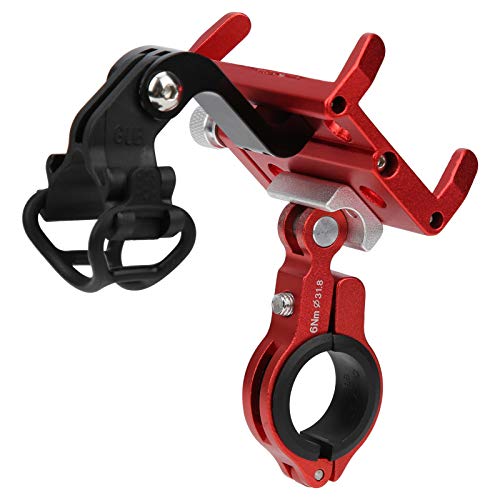 Premium Aluminum Alloy Motorcycle Phone Mount - Adjustable Bike Phone Holder with High Compatibility for Electric Bicycles & Motorcycles (Red) | Perfect for GPS Navigation, Commuting & Adventure Riding