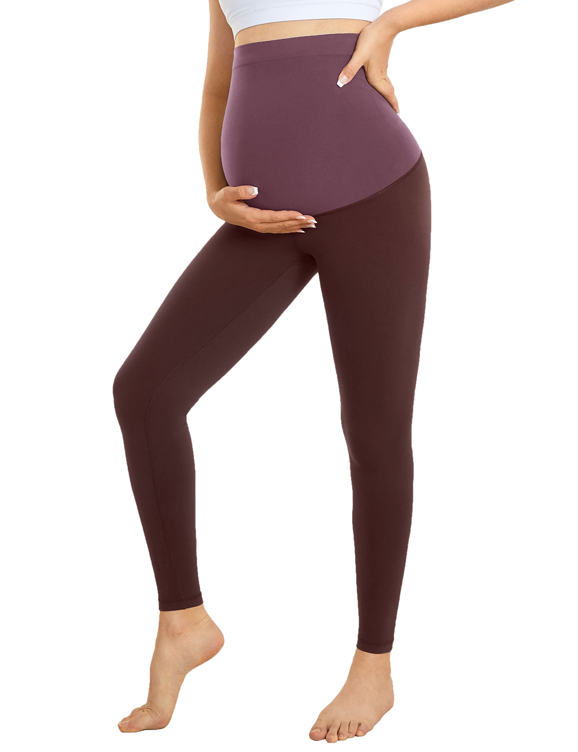 Gratlin Women's Maternity Leggings - Over The Belly Pregnancy Yoga Pants, Soft Stretchy Active Workout Leggings for Comfortable Wear During Exercise, Work & Daily Activities