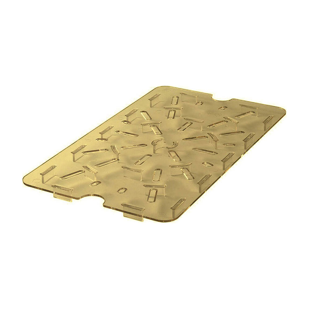 Cambro 20HPD150 1/2 Size High Heat Drain Shelf Pan - Amber Commercial Food Storage for Restaurants & Catering - Perfect for Hot Holding, Draining & Serving