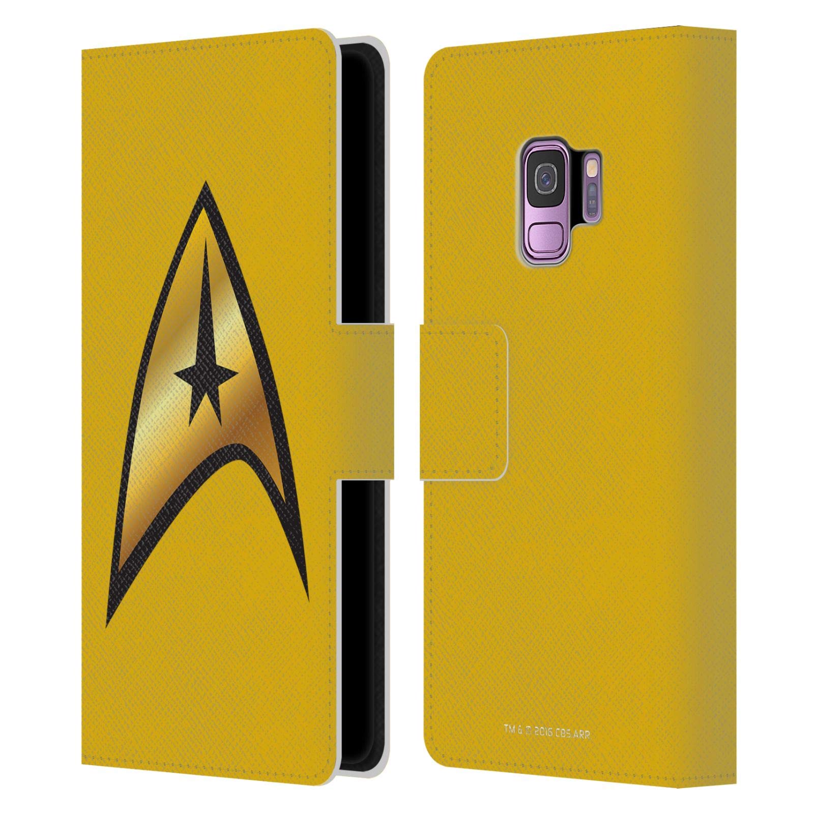 Officially Licensed Star Trek Command Solo Uniform & Badge Leather Wallet Case for Samsung Galaxy S9 | TOS Style Book Cover | Perfect for Trekkie Fans, Cosplay & Sci-Fi Conventions