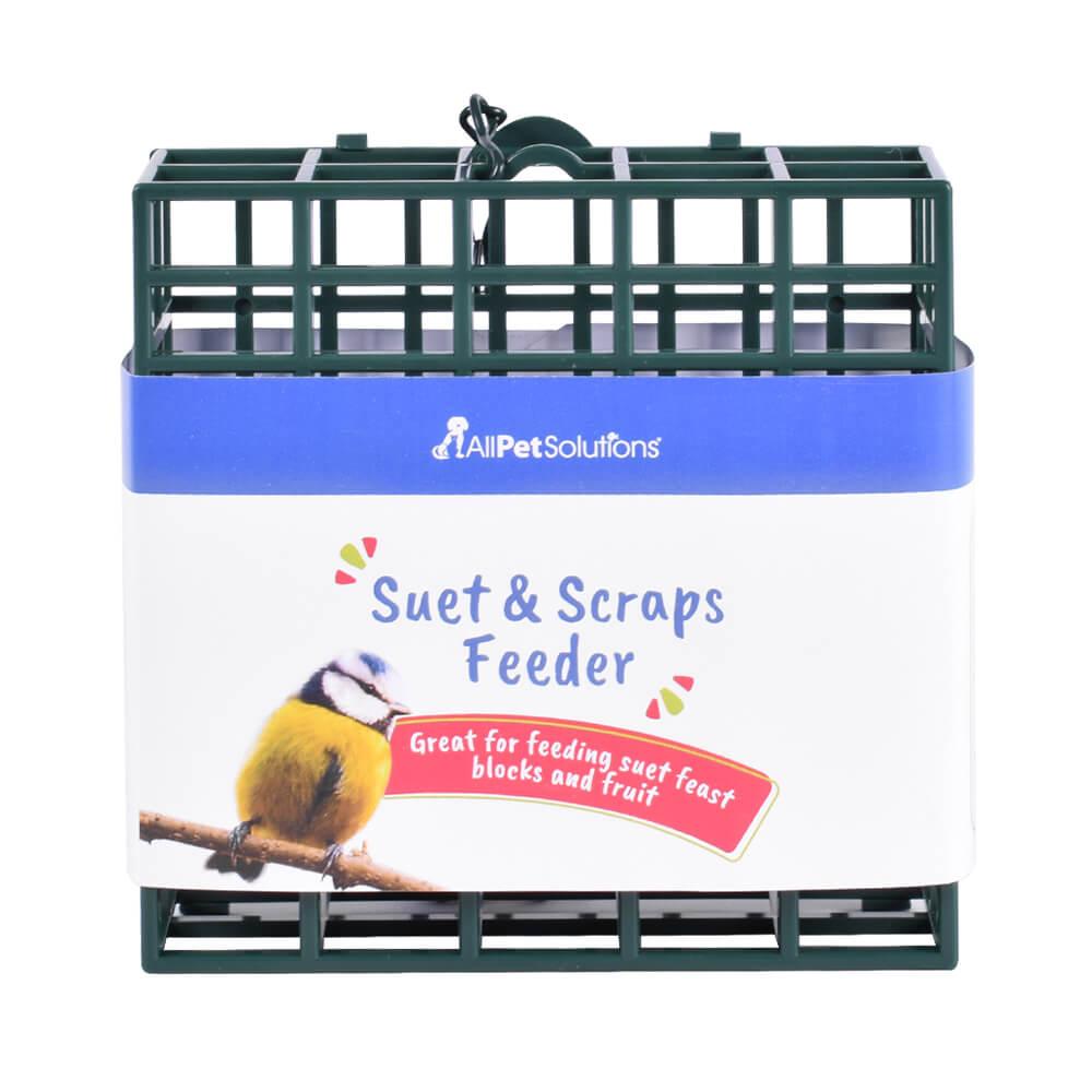 AllPetSolutions Wild Bird Suet Feeder Basket - Durable Plastic Bird Feeder for Outdoor Garden, Backyard & Wildlife Watching - Attracts Woodpeckers, Cardinals & Songbirds