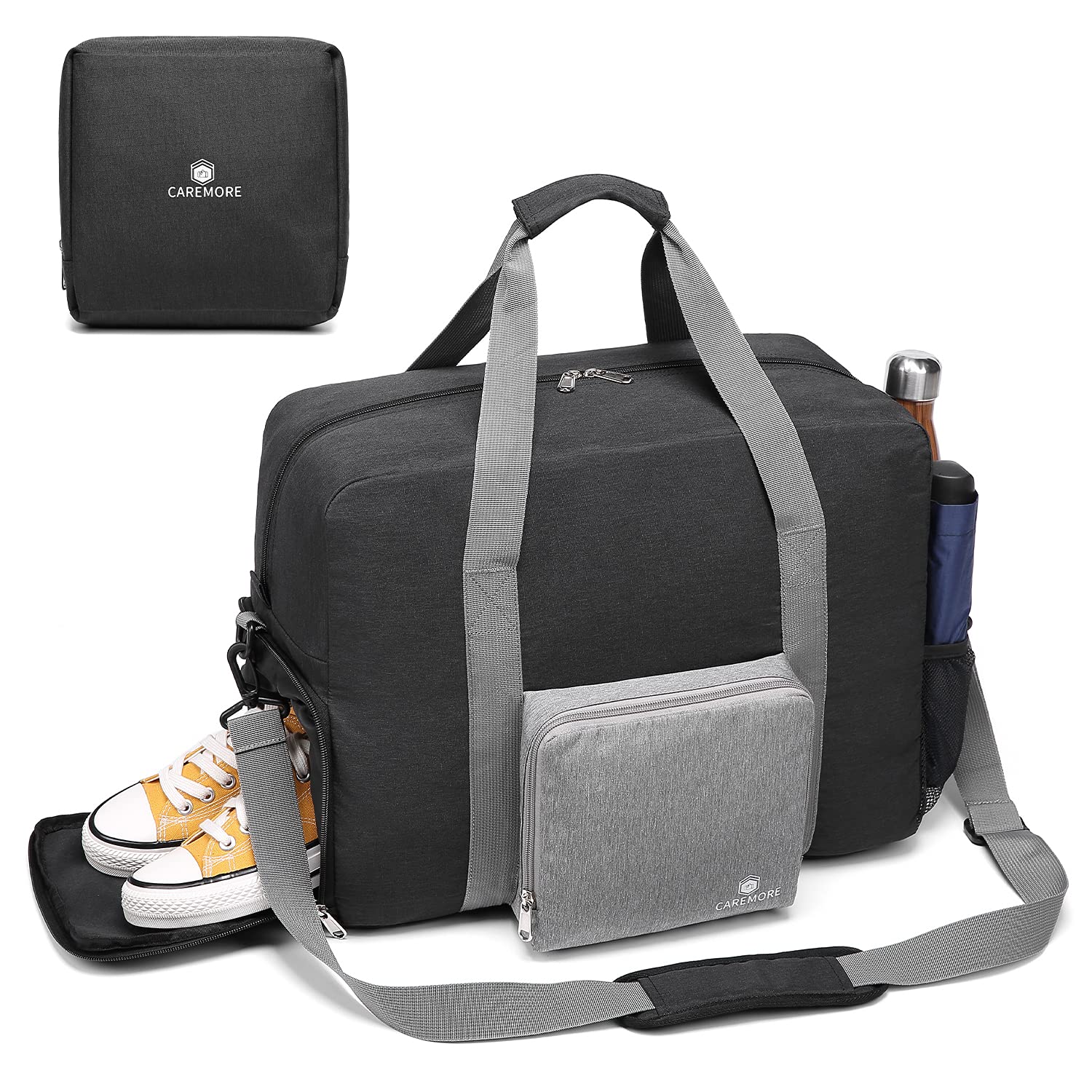 Foldable Gym Duffle Bag for Women & Men - Lightweight Carry On Travel Bag for Airplanes, Workout, Sports & Weekend Getaways