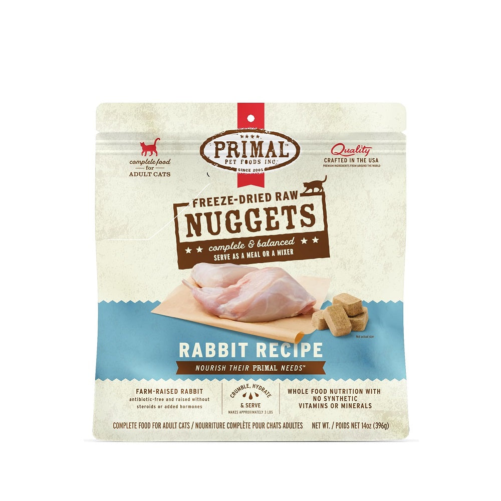 Premium Freeze-Dried Rabbit Nuggets for Cats - High Protein, Grain-Free Cat Food - Perfect for Indoor & Outdoor Cats, Training Treats & Meal Toppers