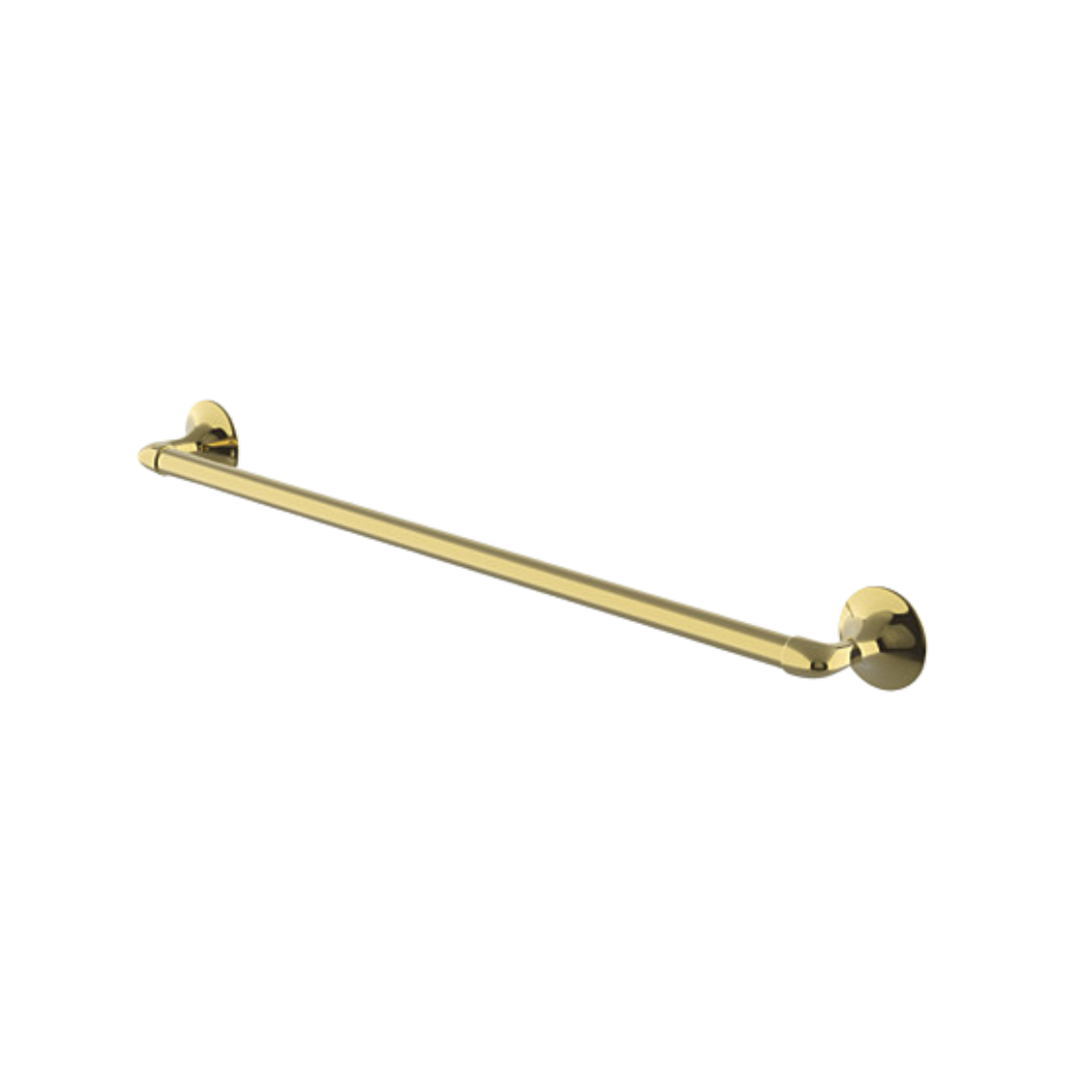 Waterworks Riverun 24 Inch Single Towel Bar in Polished Brass - Perfect for Bathroom, Spa, and Luxury Home Decor