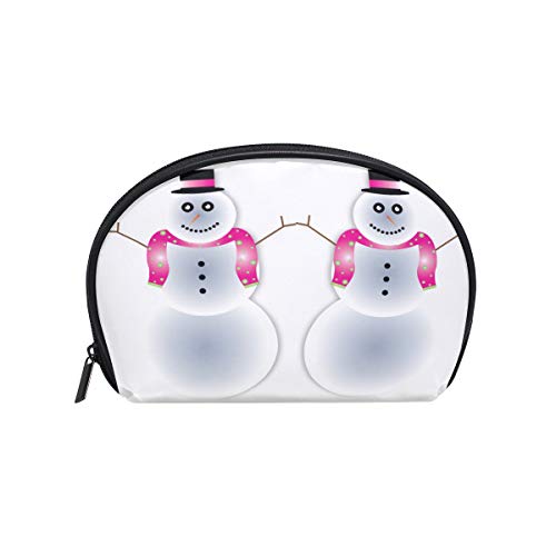 Pink Scarf Dragon Sword Snowman Cosmetic Bag for Women - Portable Shell Shaped Travel Makeup Pouch, Handbag Organizer (Perfect for Travel, Gym & Daily Essentials Storage)