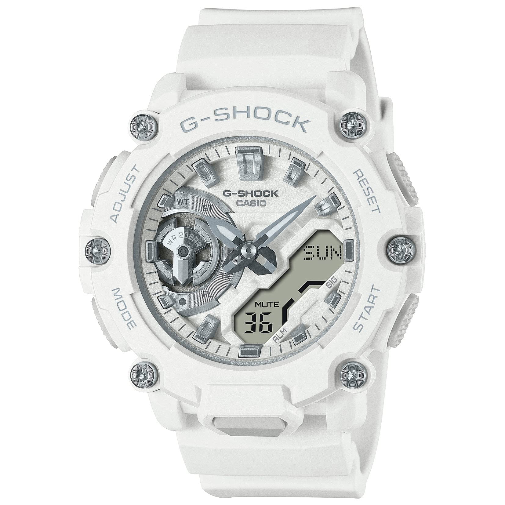 Casio G-Shock GMAS2200M-7A Women's Digital Watch - White Shock-Resistant Sport Watch for Running, Hiking & Outdoor Activities