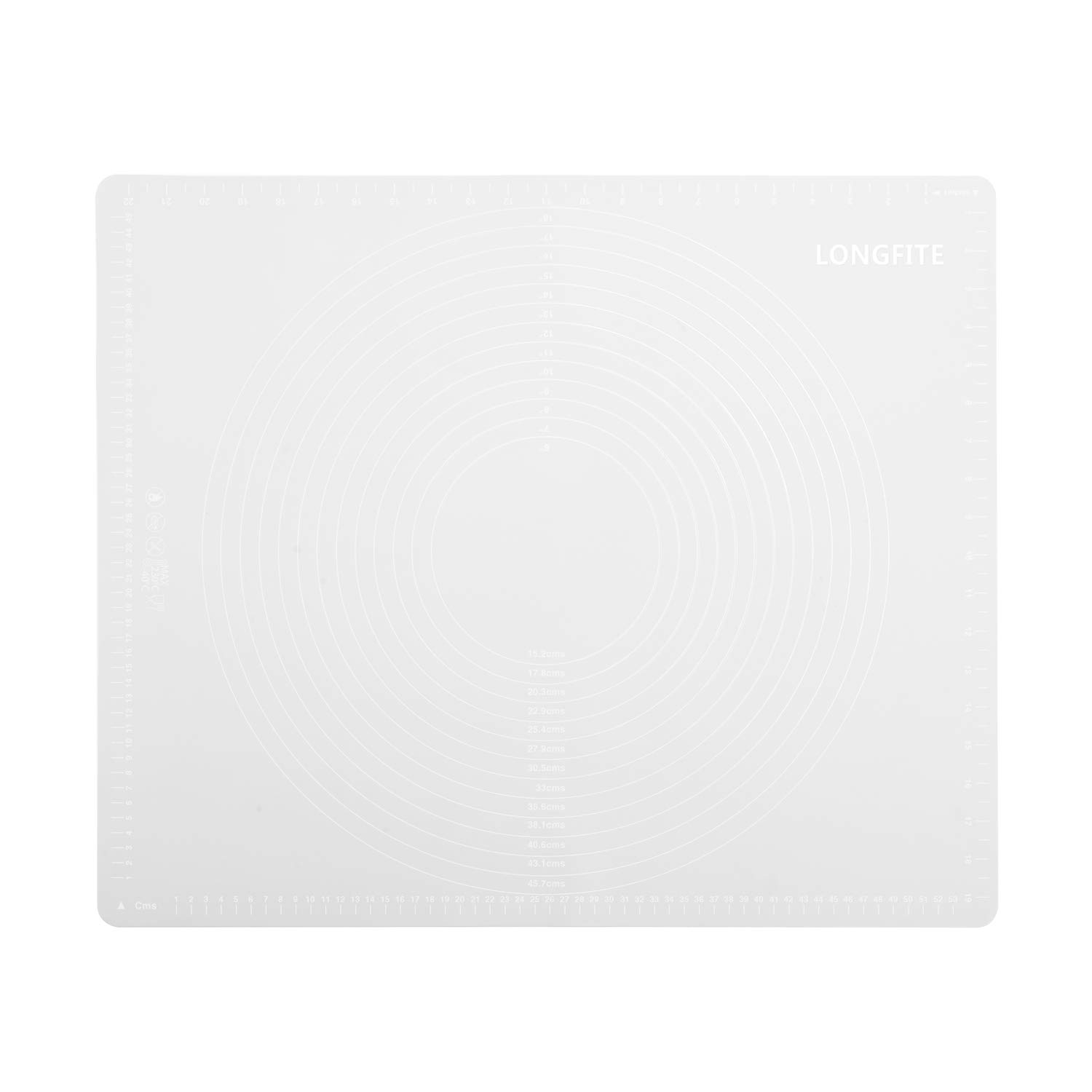 Extra Large Non-Stick Silicone Baking Mat with Measurements – Reusable Pastry Dough Rolling Mat for Countertop Protection, Fondant, Pie Crust & Cutting – Perfect for Baking Cookies, Bread & Pastries (XL, Grey)