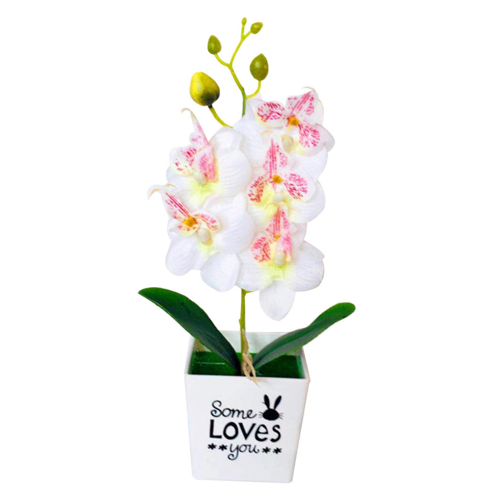 Artificial Butterfly Orchid Bonsai Fake Flower with Pot - Elegant Home Decor for Living Room, Office & Wedding Centerpieces