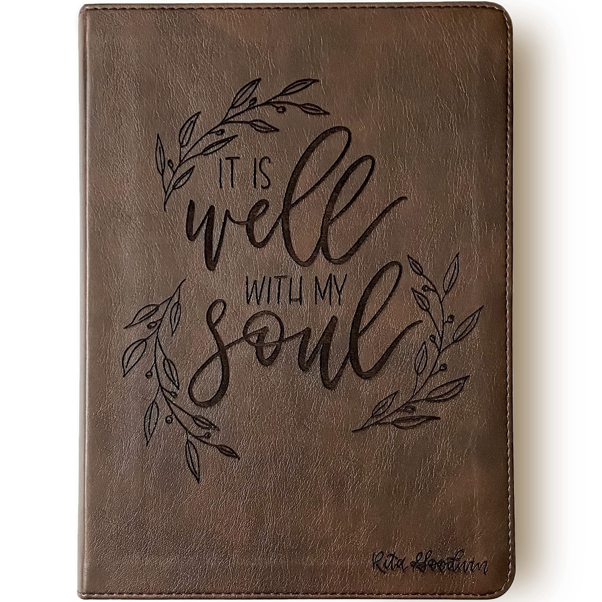 Hand Lettered & Laser Engraved ESV Journaling Bible with Custom Name - Personalized Christian Wedding Gift for Brides, Grooms & Couples - Perfect for Bible Study, Wedding Ceremonies & Anniversary Celebrations