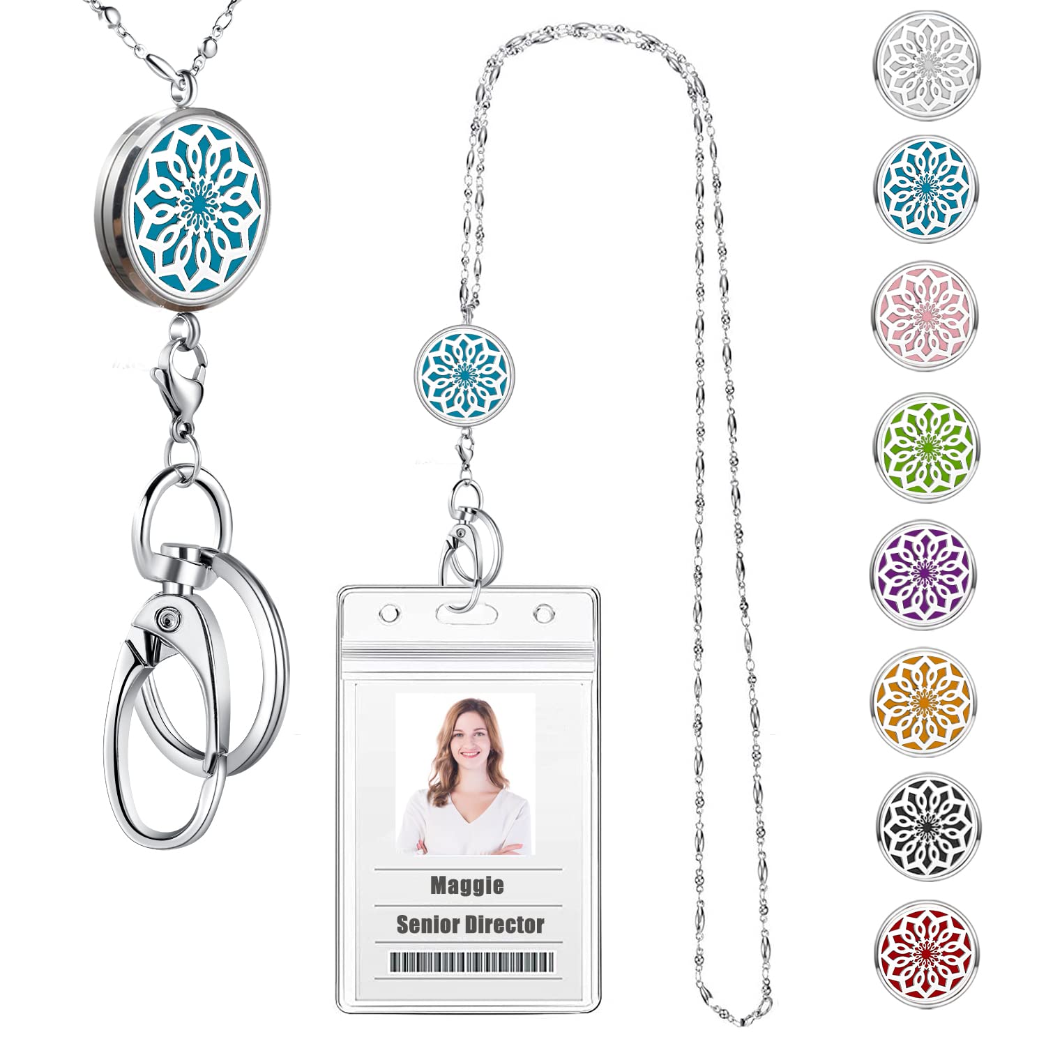 Stylish Stainless Steel Lanyard for ID Badges - Nurse, Teacher & Office Work Jewelry