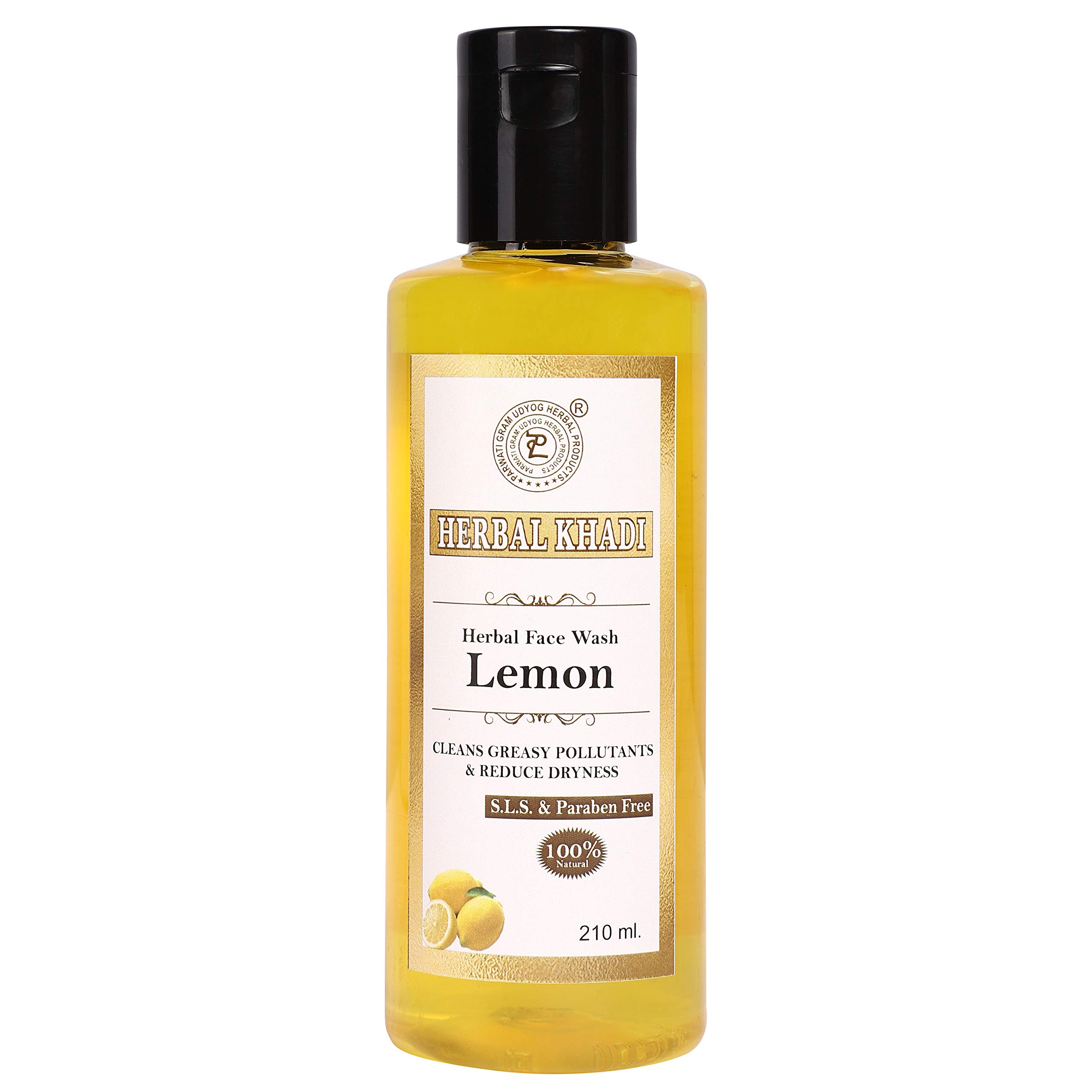 Khadi Lemon & Honey Natural Face Wash - Sulfate & Paraben Free for Oily Skin, Anti-Acne & Pollution Cleanser (Pack of 2, 210ml) - Men & Women - Perfect for Daily Skincare Routine & Pimple Control