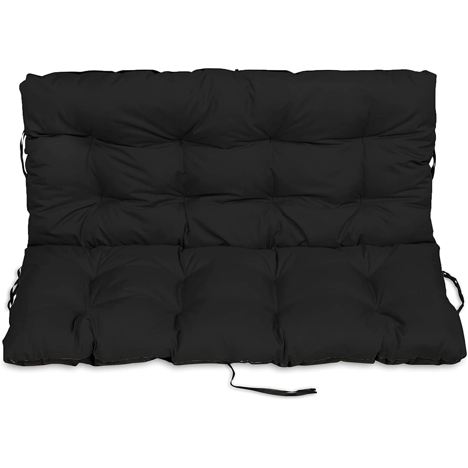 Premium Outdoor Garden Bench Cushions - Waterproof & Comfortable 150x100cm Black Patio Swing Cushion for Porch, Deck, and Backyard Furniture - Indoor & Outdoor Use