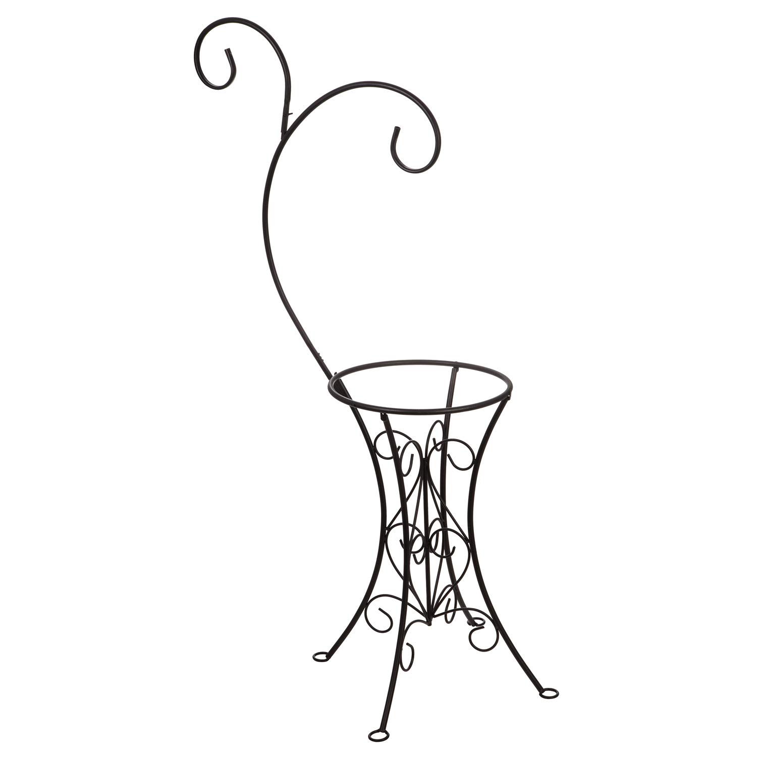 Evergreen Garden Decorative Metal Bird Bath Stand - Dual Shepherd's Hook Outdoor Decor for Yard & Patio | Perfect for Attracting Birds & Enhancing Garden Aesthetics