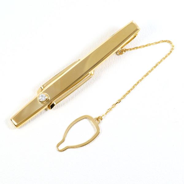18K Yellow Gold Diamond Tie Pin - Vintage Pre-Owned Luxury Men's Jewelry for Weddings & Formal Events