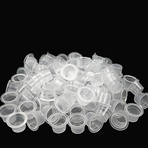 STORE99® 100Pcs Tattoo Ink Cups & Caps - 9mm, 12mm, 15mm Pigment Containers for Permanent Makeup, Eyebrow, Lip Liner & Body Art - Professional Tattoo Supply Kit for Artists & Beginners (9mm 100Pcs) - Ideal for Tattoo Studios, Home Use & Professional Applications