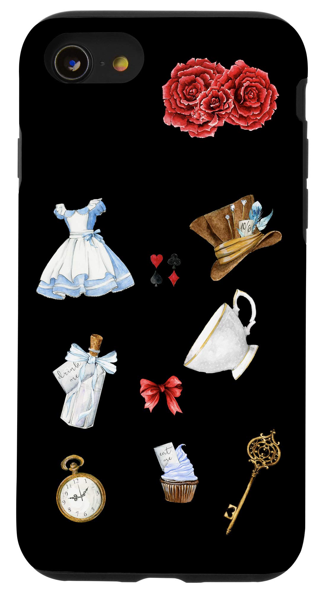 iPhone SE (2020) / 7 / 8 Alice in Wonderland Symbols Collage Case - Stylish Protection for Everyday Adventures
