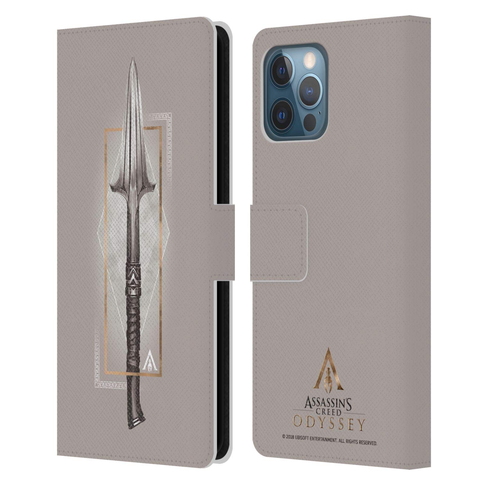 Officially Licensed Assassin's Creed Spear Odyssey Leather Wallet Case for iPhone 12 Pro Max - Premium Artwork Protection for Gaming Fans & Daily Use