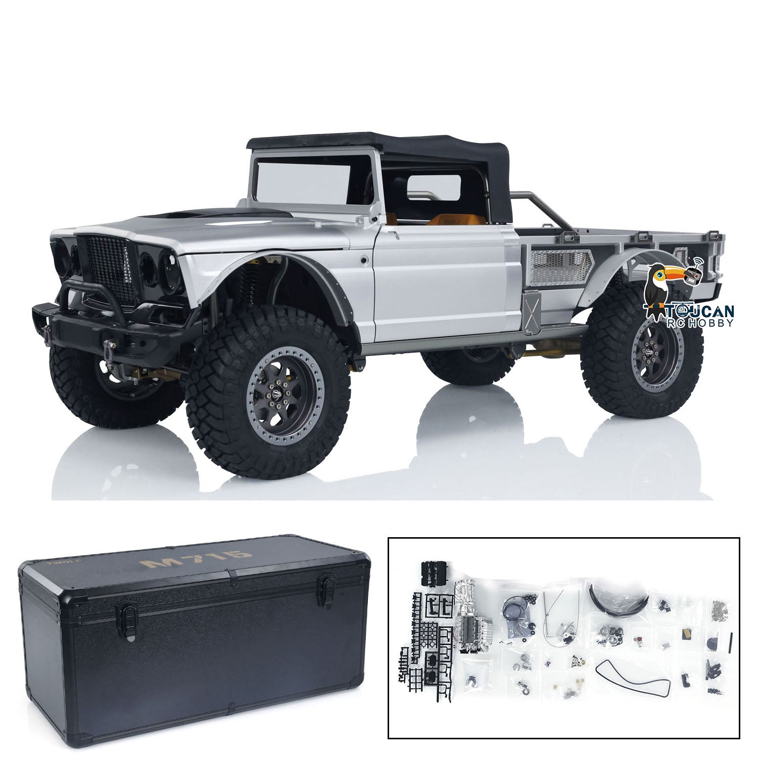 TWOLF 1/8 Scale 4x4 RC Off-Road Truck M715 4WD Remote Control Rock Crawler Climbing Car Model Kit with Two-Speed Transmission - Perfect for Outdoor Adventure, Trail Crawling & Off-Road Racing
