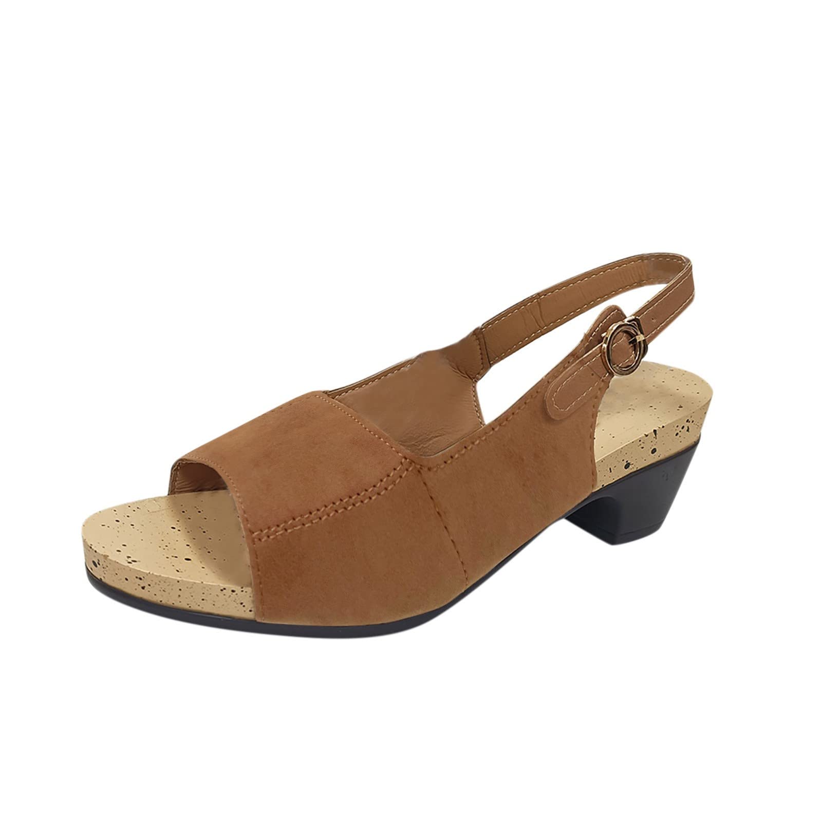 Aunimeifly Women's Fashion High Heel Sandals - Chunky Heel Open Toe Sandals for Ladies, Summer Beach Party & Wedding Occasion Shoes