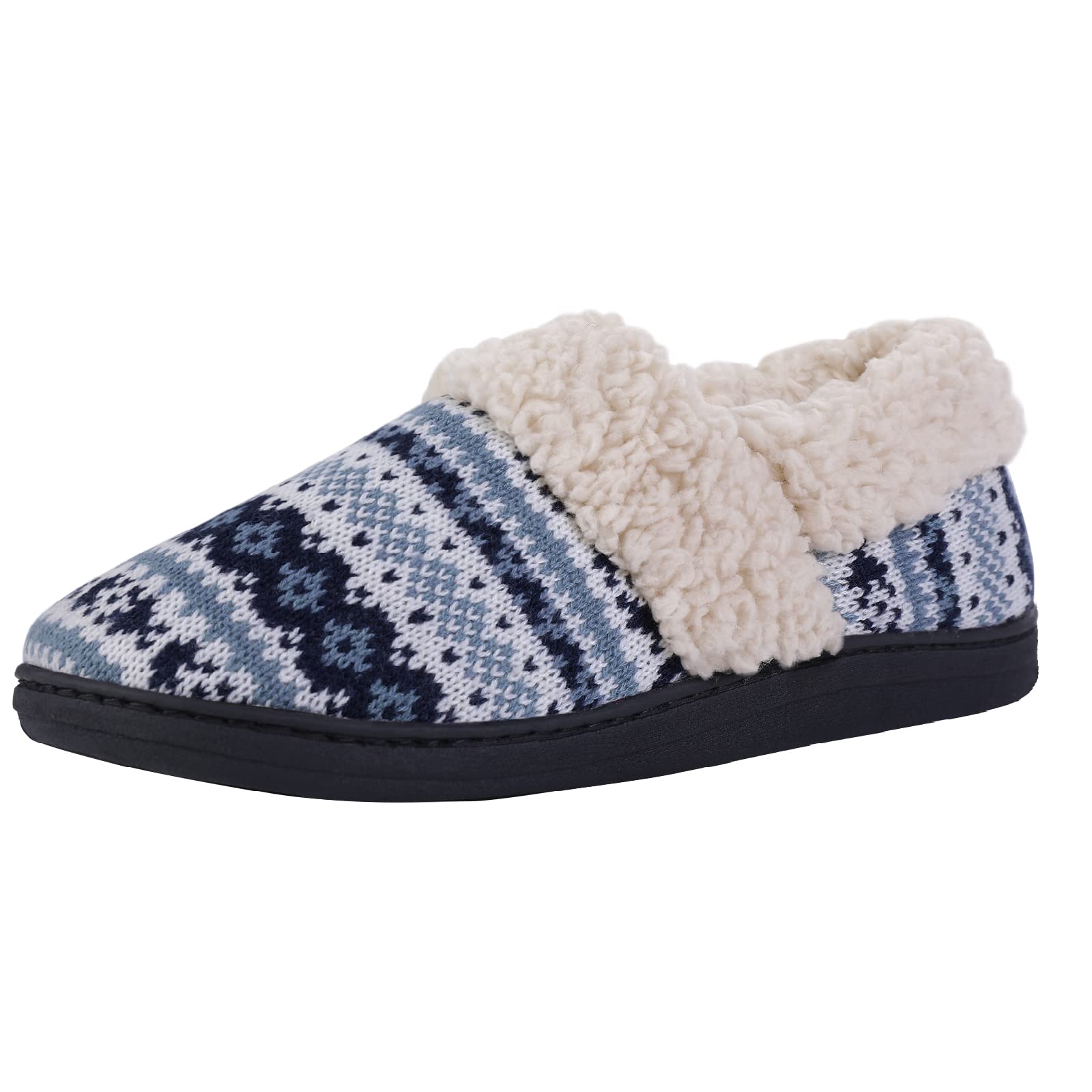 Evshine Women's Fuzzy Fleece-Lined House Slippers with Non-Slip Rubber Sole - Cozy Indoor/Outdoor Winter Slippers for Home, Office & Travel
